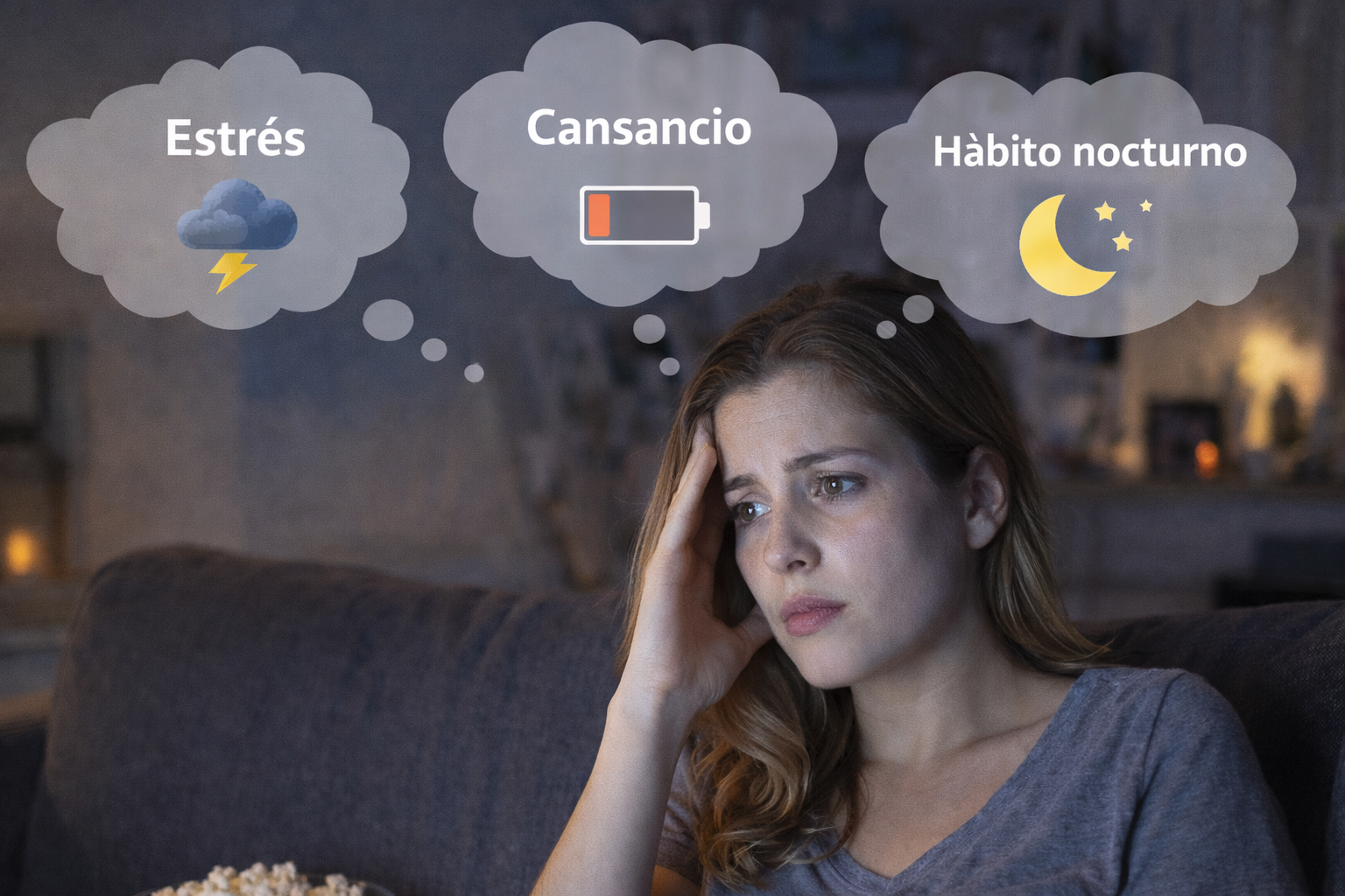 Mujer reconociendo el disparador emocional del antojo