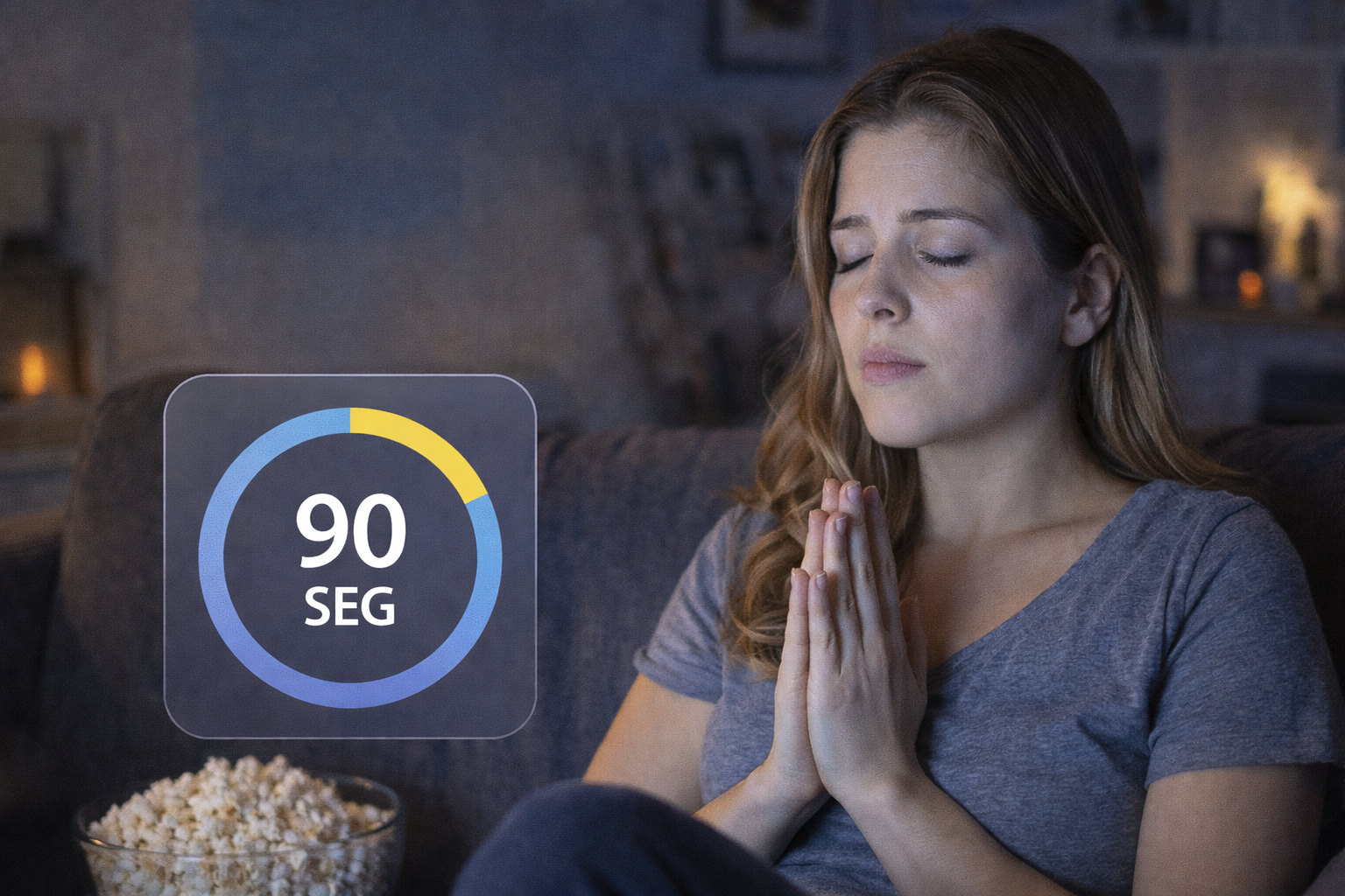 Mujer haciendo una pausa de respiración para apagar el impulso